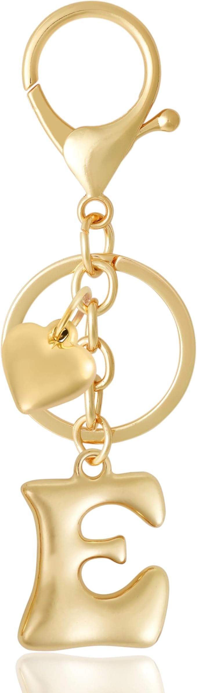 Heart Bubble Letter Keychain for Women, Girls - Cute Keychain with Initial - Alphabet Keychain for Bag Charm, Handbag