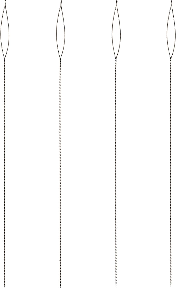 The Beadsmith Basic Elements Collapsible Eye Needles – 2.5 Inch Long – Flexible Twisted Wire – Large Eye, Easy to Thread – 4 Fine Needles