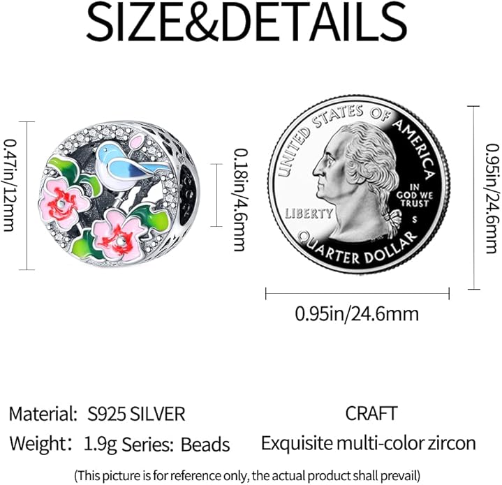 Pandach Animal Charm Bead fits Charms Bracelets for Woman-925 Sterling Silver Dangle Pendant Bead,Jewelry Beads Gifts for Women Bracelet&Necklace