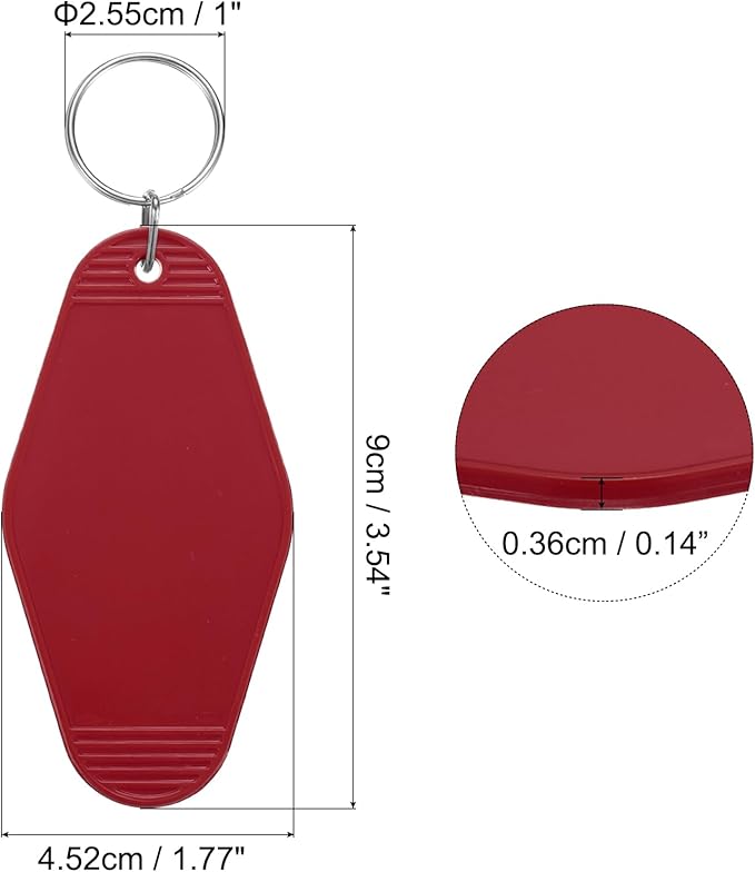 uxcell 40pcs Hotel Keychains Blank Vintage Plastic Rhombus Motel Keychains Hotel Key Tags Rings for DIY Luggage Labels