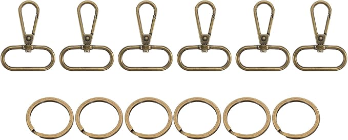 uxcell 12 Pcs Swivel Clasp Hook, 1.26" Purse Snap Clasps Detachable for Bag, Bronze