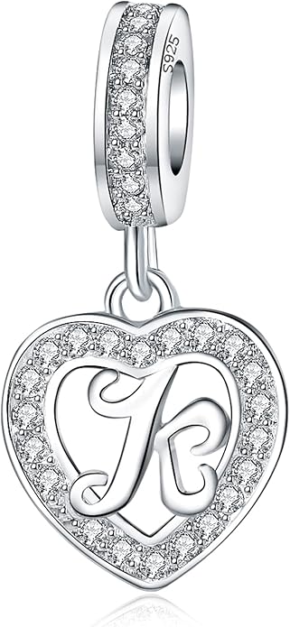 925 Sterling Silver Letter Charms A~Z Alphabet Charm Letter Beads fit Pandora European Bracelets fit Wife Mom Christmas Birthday Gift