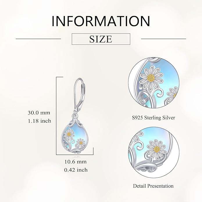 POPLYKE Celtic Filigree Teardrop Drop Dangle Earrings Sterling Silver Leverback Earrings Jewelry for Women