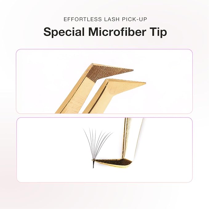 Curacoro Lash Tweezer - Professional & Precision Fiber Tip Grip Lash Tweezers for Eyelash Extensions, Multi Shapes & Purposes Tweezers for Volume, Isolation & Classic Lashes (Gold, La Classique)