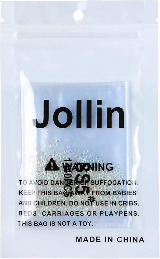 Jollin Glue Fix Crystal Flatback Rhinestones Glass Diamantes Gems for Nail Art Crafts Decorations Clothes Shoes(ss5 2880pcs, Transparent AB)