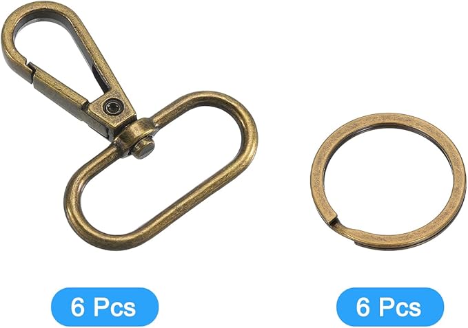 uxcell 12 Pcs Swivel Clasp Hook, 1.26" Purse Snap Clasps Detachable for Bag, Bronze