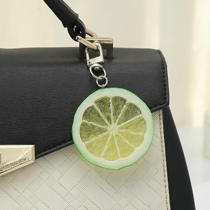 HSYHERE Men Women Creative Interesting Novelty Stylish Mini Simulated Food Orange Shrimp Keychain Key-ring Pendant