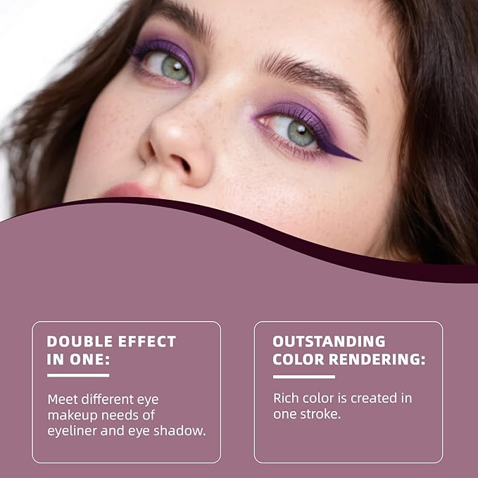 Eyeshadow Stick, Perfect Color Duo-Shadow Liner 2-in-1 Eyeliner & Eye Shadow Stick, Easily Blendable & Buildable, Waterproof, Creamy Easy-Glide, For Effortless Smoky Or Natural Eye Makeup(01+03)