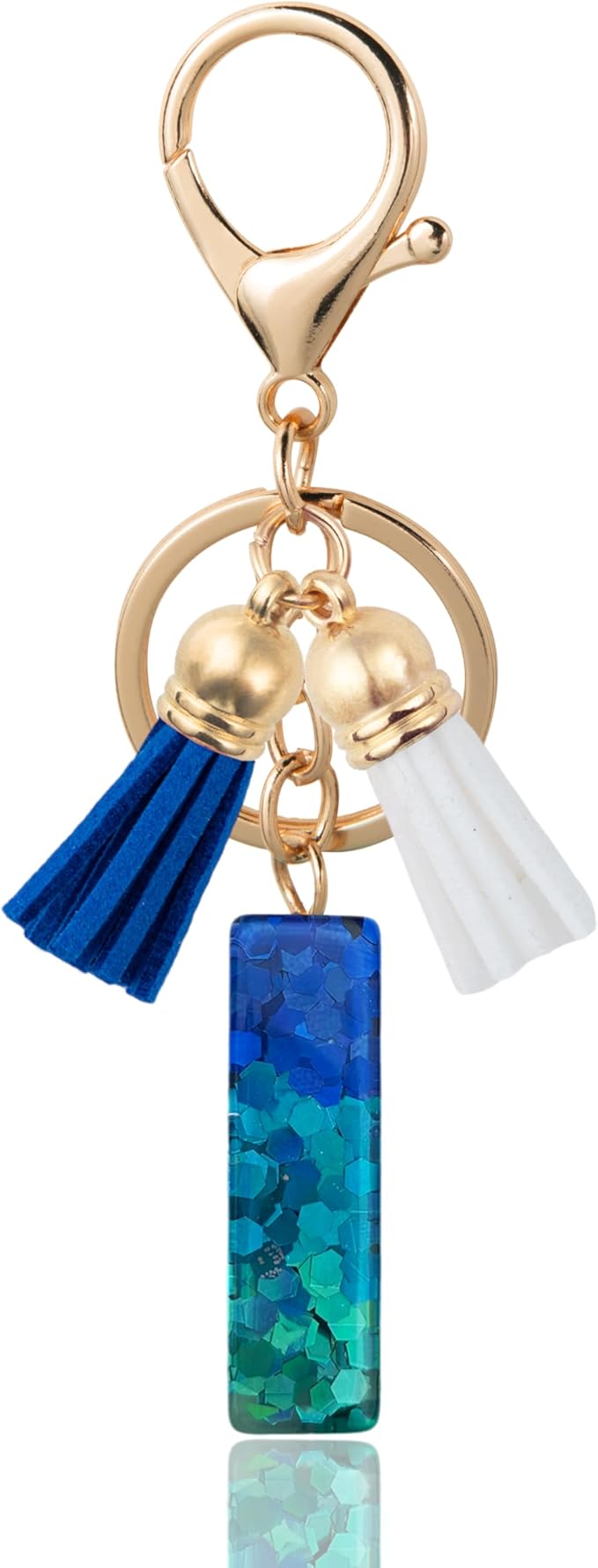 Initial Letter Keychain Cute Resin with 2 PU Tassel, Letter Keychain for Backpack Charms, Initial Keychains for Women