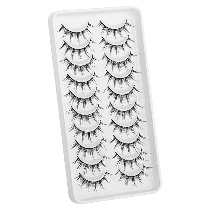 outopen Manga Lashes Japanese Anime Cosplay Eyelashes Asian False Eyelashes Little Devil Lashes Natural Look Like Individual Clusters(Natural Manga | 8-13MM)