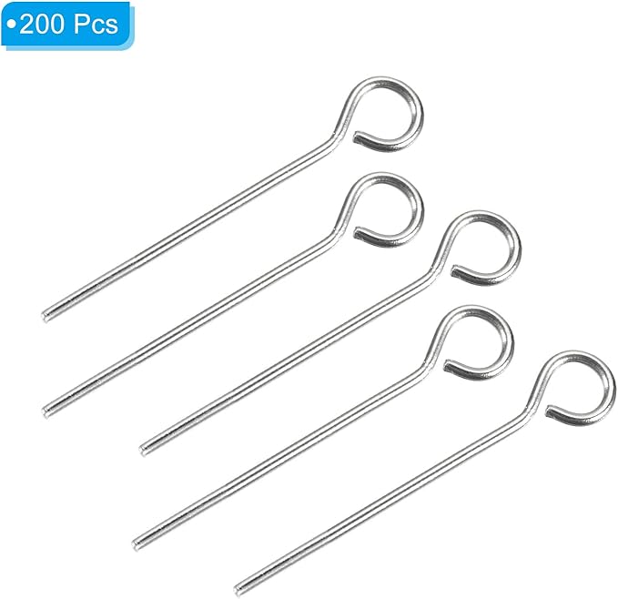 PATIKIL 200Pcs 304 Stainless Steel Jewelry Eye Pins 18mm 22 Gauge Silver Open Eye Pins for Jewelry Making DIY Craft Necklaces Bracelets Earrings