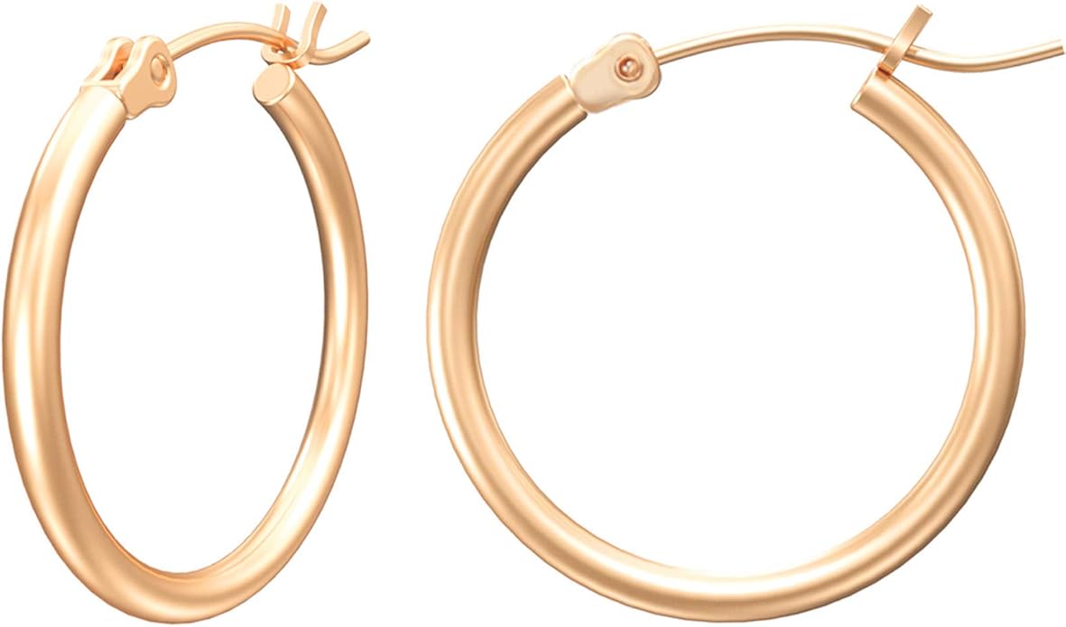 Gacimy Gold Hoop Earrings for Women 14K Real Gold Plated Hoops with 925 Sterling Silver Post