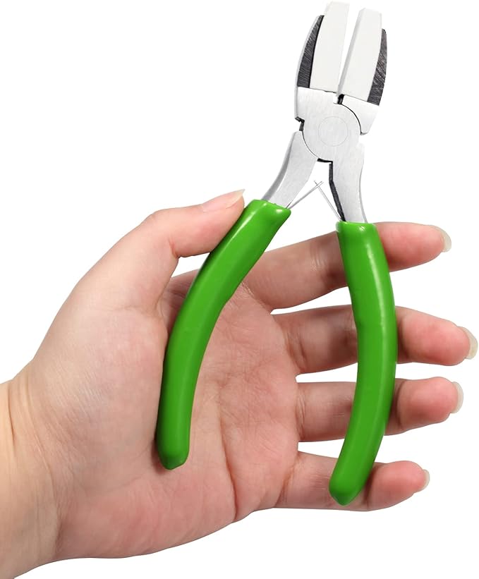 2 Pieces 5" Double Nylon Jaw Flat Nose Pliers Mini Precision Pliers Wire Looping Pliers Wire Bending Pliers Jewelry Making Pliers for Handmade DIY Hobby Projects Tools
