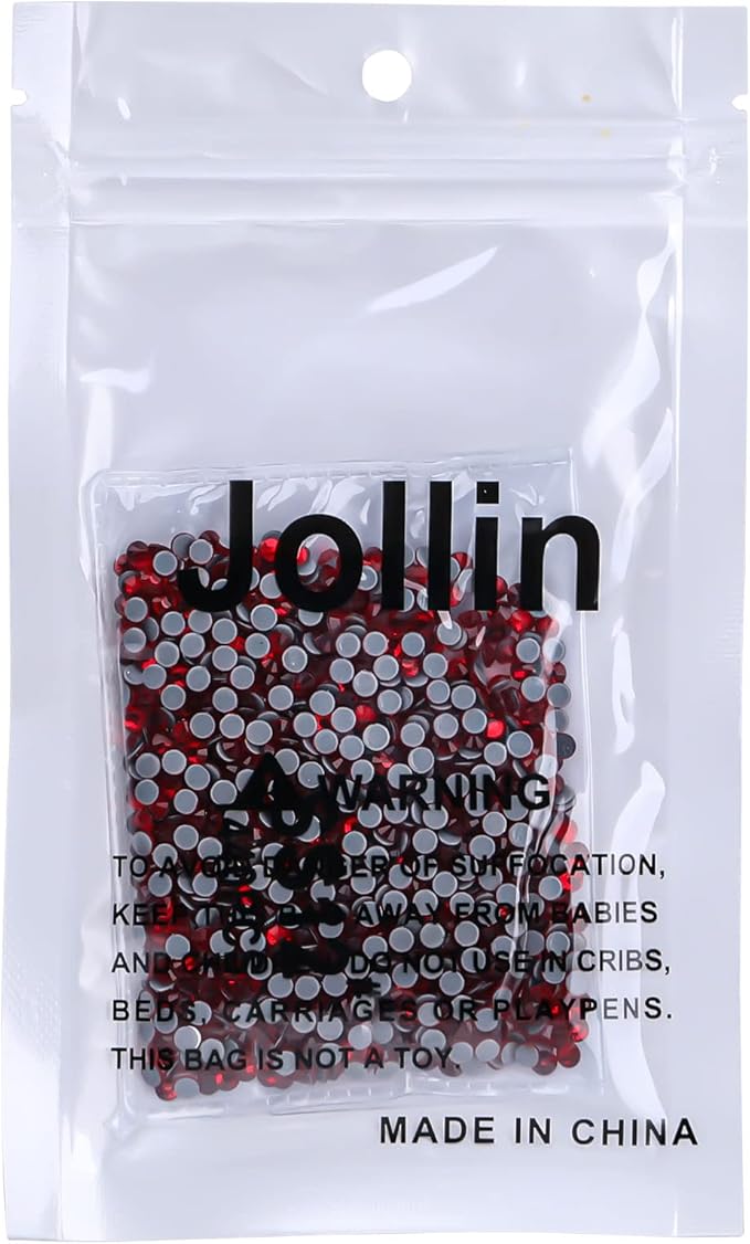 Jollin Hot Fix Crystal Flatback Rhinestones Glass Diamantes Gems 3.2mm(12ss 1440pcs, Red)