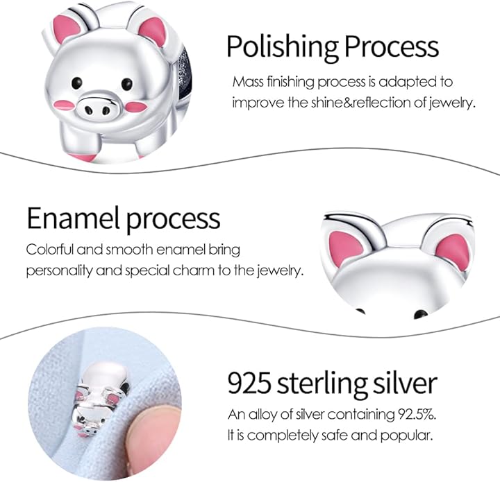 Pandach Animal Charm Bead fits Charms Bracelets for Woman-925 Sterling Silver Dangle Pendant Bead,Jewelry Beads Gifts for Women Bracelet&Necklace