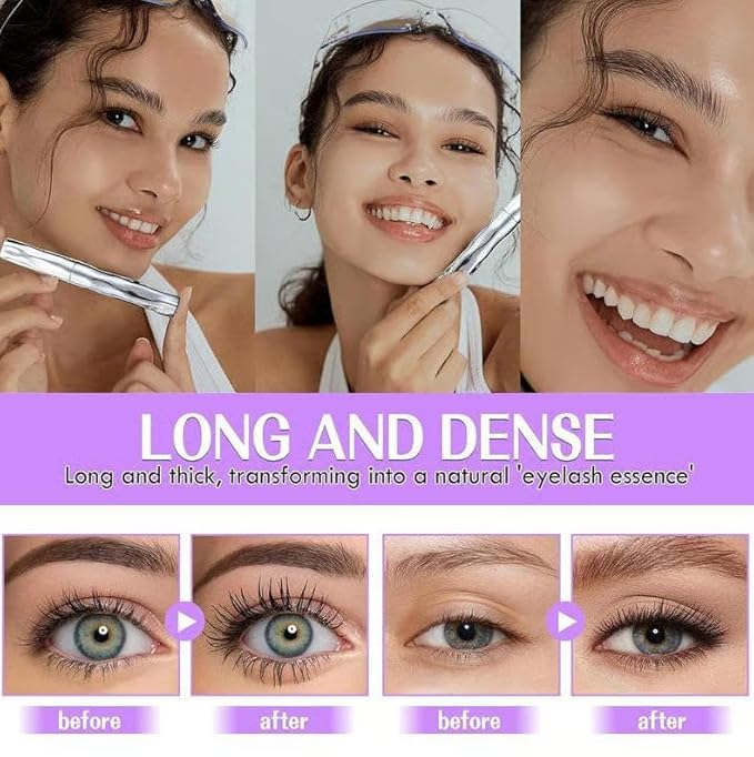 Eyelash Primer,Tubular Eyelash Primer,NEW Waterproof & Sweatproof Lengthening & Curling Mascara,Ultimate Mascara Set for Lengthening and Curling,Natural And Non-Smudged (3PCS)