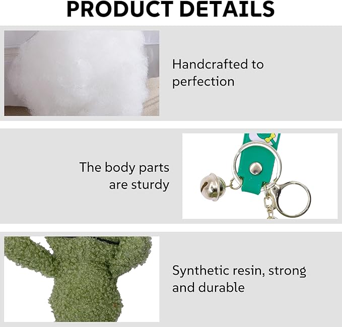 Cute Keychain Frog Plush Keychain Accessories Kawaii Keychains for Backpacks, Bags, Purse, Phone, Car Key Ring, Birthday Christmas Valentines Day New Year Gifts for Men Women