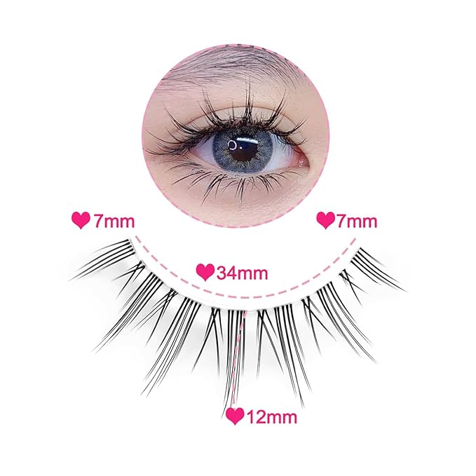 Manga Lashes Natural Look Japanese Anime Lashes Korean Asian Wispy Spiky Lashes with Clear Band Short Fake Eyelash 10 Pairs Pack by outopen