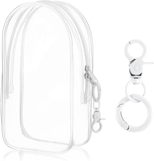 Clear Figure Display Bag with Keychain 7.4"x4.2" Clear Figure Display Bag Pouchette Keychain for Blind Boxes, Mini Figures and Collectibles