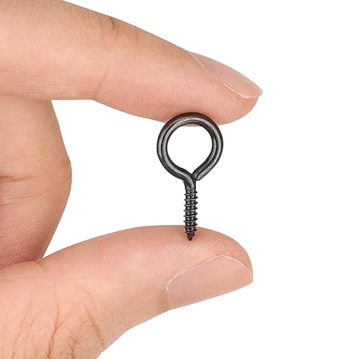 Aovchei Eye Screws, 300PCS 0.75 Inches Heavy Duty Metal Screw Hooks, Self Tapping Eye Bolts, Indoor & Outdoor for Hanging Artwork, Black