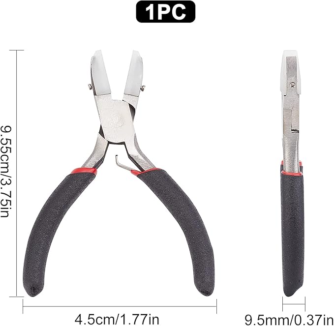 SUNNYCLUE 3.7 Inch Double Nylon Jaw Pliers Jewelry Pliers Mini Precision Pliers Wire Bending Wrapping Forming Tools for DIY Jewelry Making Hobby Projects Black