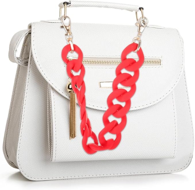 TENDYCOCO Chains Straps Resin Thick Chain Bag Red Straps Replacement Bag Belts Handbag Accessories Fashion for Women Girls