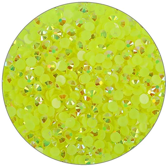 3000 Pieces SS6 2mm Flatback Rhinestones Clear Glasses Round Gems AB Crystals for Nail Art DIY Crafts Clothes Glitter Stones （Citrine）