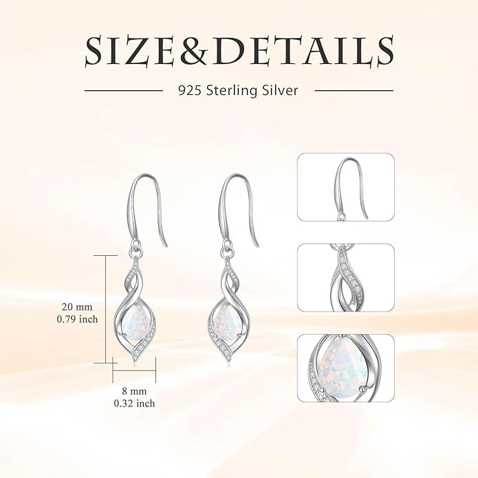 HPQQ Birthstone Earrings for Women 925 Sterling Silver Infinity Love Jewelry Valentines Day Birthday Gifts for Her Mom Wife Girlfriend