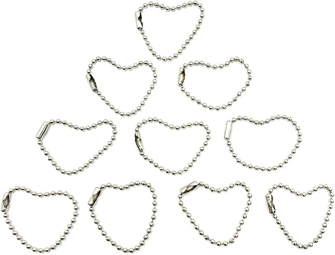 50-Pack 4-Inch Ball Chains with Connectors, 4.5mm Stainless Steel Beaded Chain for Fan Pulls, Dog Tags, Keychains, Crafts, ID Badges, Necklace Chains
