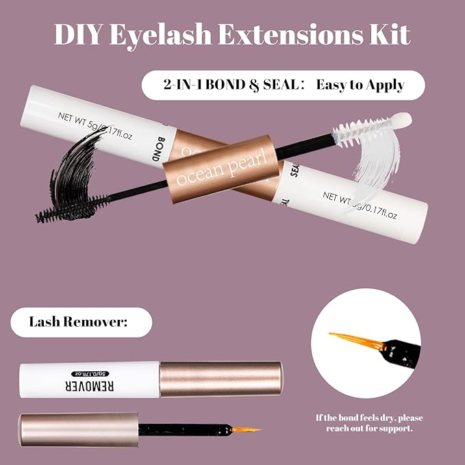 Ocean Pearl Lash Clusters 320pcs 11-20mm Lash Clusters Kit 40D+50D+100D Eyelashes, Lash Extension Kit,Lashes Clusters Eyelash Extensions Kit,Eyelash Clusters with lash adhesive+sealer+remover+Tweezers