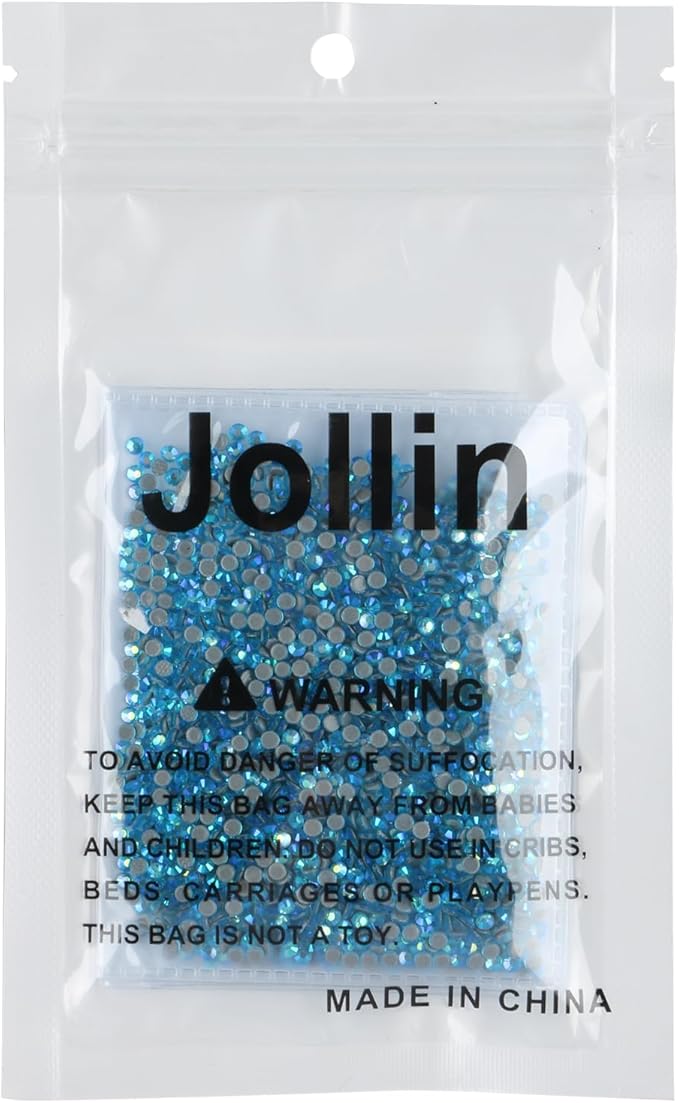 Hot Fix Crystal Flatback Rhinestones Glass Diamantes Gems 2.4mm(8ss 2880pcs, Aquamarine AB)