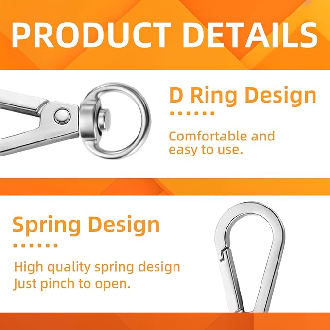 100PCS Swivel Clasps Lanyard Snap Hooks with Key Rings, Swivel Snap Hooks, Keychain Hook, 50 Pcs Large and Small Swivel Hooks, Swivel Clasp with 50 Key Rings for DIY Crafts, Lanyard Making, Pet Collar