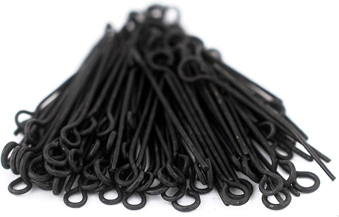 The Bead Chest Midnight Brass 21 Gauge 1 Inch Eye Pins (Approx 100 Pieces)