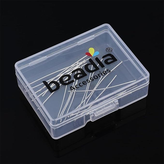 925 Sterling Silver Flat Head Pins 0.5x35mm 20pcs for Jewelry Making Findings