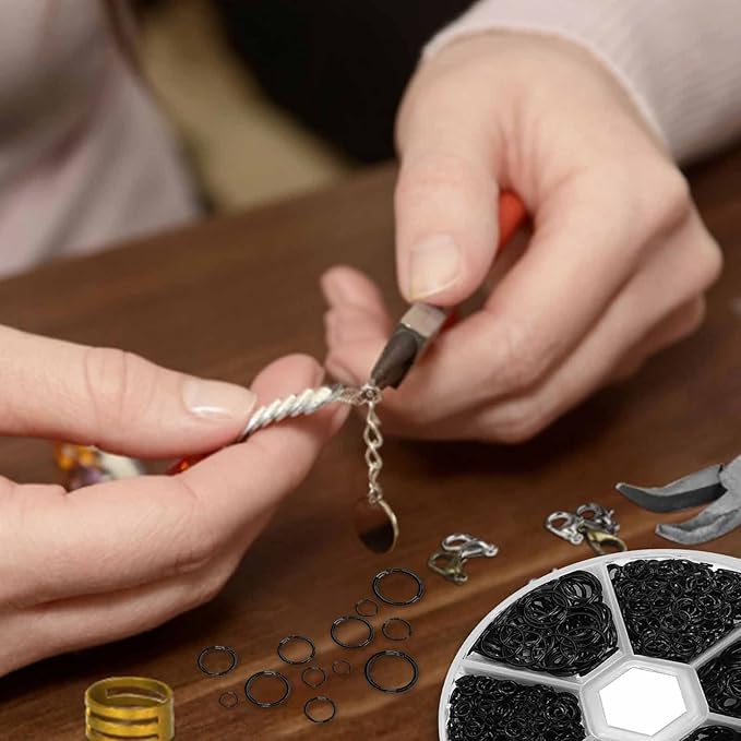 1100Pcs Open Jump Rings, Black Jump Rings Set 304 Stainless-Steel O Ring Connectors Open Ring for Bracelet Earrings Necklace Jewelry Making (4/5/6/7/8/10mm)…