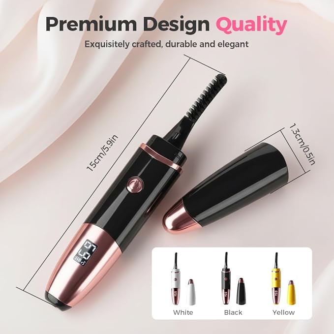 2026 Heated Eyelash Curler, Heated Lash Curler Rechargeable USB Electric Eyelash Curler, Fast Heat Up, Long Lasting with Led Display, Heat with 4 Temp Settings Makeup Tool (White)