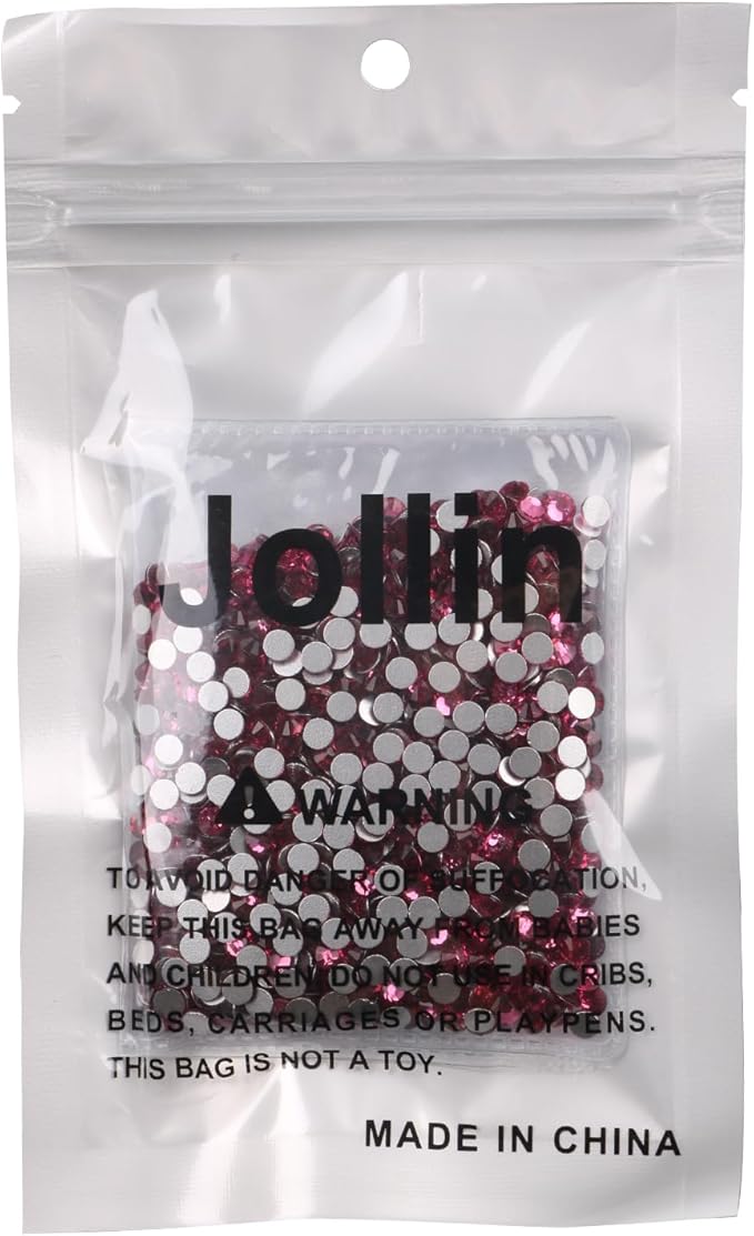 Glue Fix Flatback Rhinestones Glass Diamantes Gems for Nail Art (ss16 1440pcs, Rose)