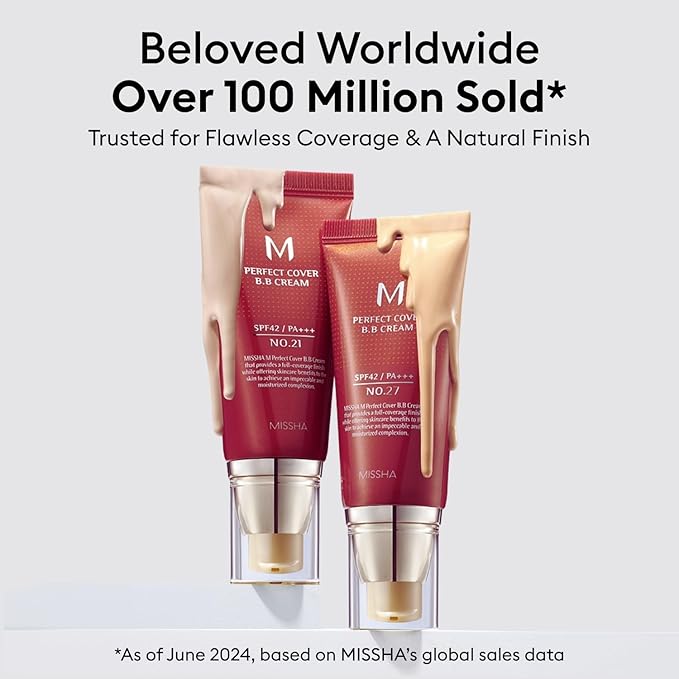 MISSHA M Perfect Cover BB Cream No.13 Bright Beige - Fair with Cool Undertone SPF 42 PA +++ 1.69 Fl Oz - Tinted Moisturizer with SPF
