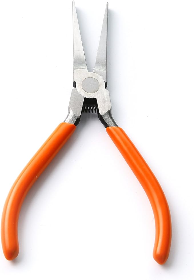 2Pcs Flat Nose Pliers Flat Long Needle Nose Pliers (5-Inch)