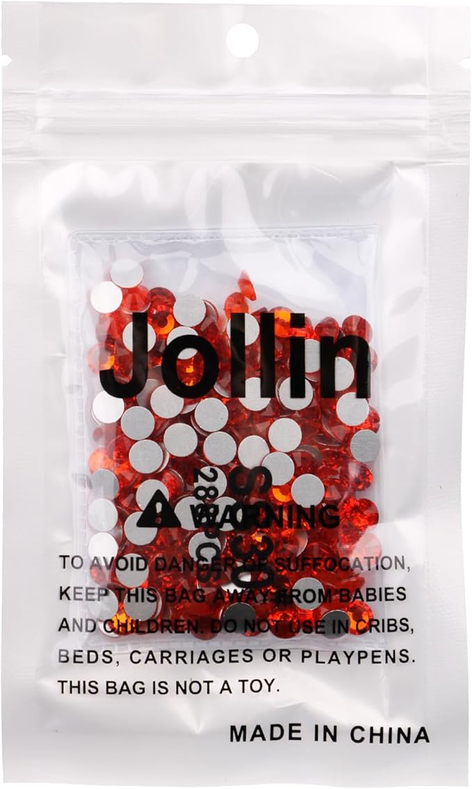 Jollin Glue Fix Crystal Flatback Rhinestones Glass Diamantes Gems for Crafting Nail Art Crafts Decorations Clothes Shoes 6.4mm (ss30 288pcs, Lt Siam)