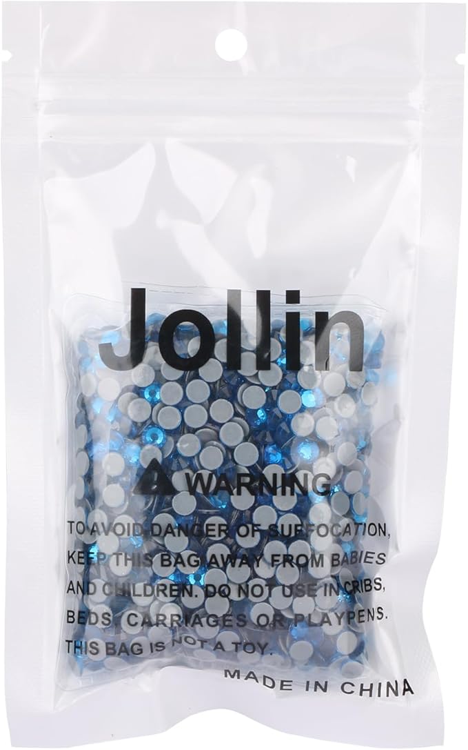 Hot Fix Crystal Flatback Rhinestones Glass Diamantes Gems 4.8mm(20ss 1440pcs, Capri Blue)