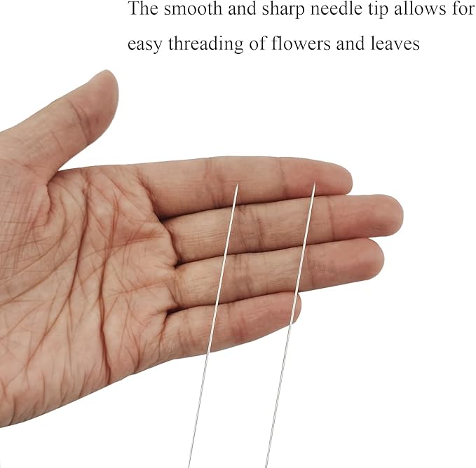 3Pcs Hawaiian Lei Needle for Leis Making, 14 Inch Large Eye Sweing Long Needle for Flower Lei Making Lei Needle to Make Hawaiian Lei for Graduation Wedding Birthday Party, Dia 0.7mm, LXLVOUEG