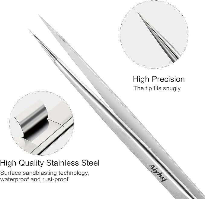 Precision Tweezer, Upgraded Professional Pointed, High-end Stainless Steel Tweezers for Craft, Electronics, Soldering, Model, Laboratory Work, Jewelry-Making