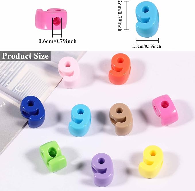 40 PCS Number Beads 3D Focal Bead Acrylic Loose for Jewelry Making Bracelet Necklaces Keychain Phone Bag Chain Key Chains (Mixed Color 9)