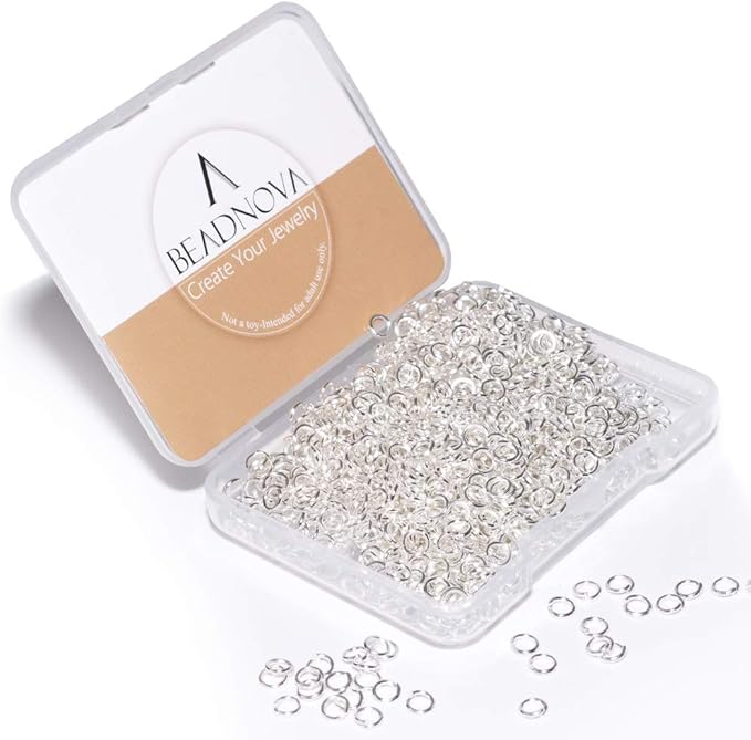 BEADNOVA 4mm Silver Jump Rings for Jewelry Making Open Jump Rings for Keychains and Necklace Repair (1200Pcs)
