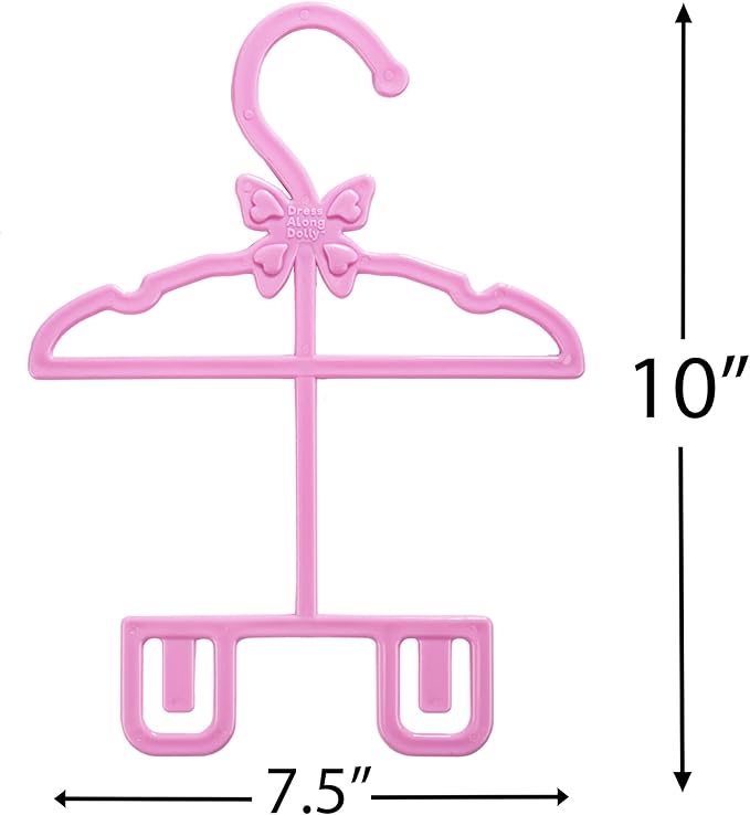 Pink Full-Outfit Hanger 24pk for American 18" Doll Clothes- Hold Your Tops & Bottoms Together Including Dresses, Pants, Shirts, Skirts, & Accessories- Perfect Girl Gift Set