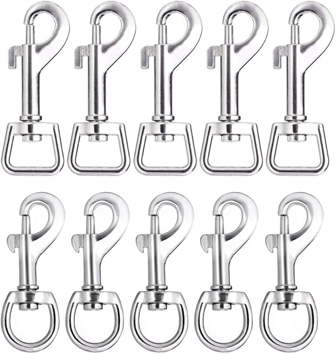 Lucky Goddness 20pcs Swivel Snap Hooks for Dog Leash Collar Linking, 2 Sizes Metal Heavy Duty Eye Lobster Claw Clasp Multipurpose- Perfect for Pet Buckle Key Chain Purse Bag Making Handmade DIY