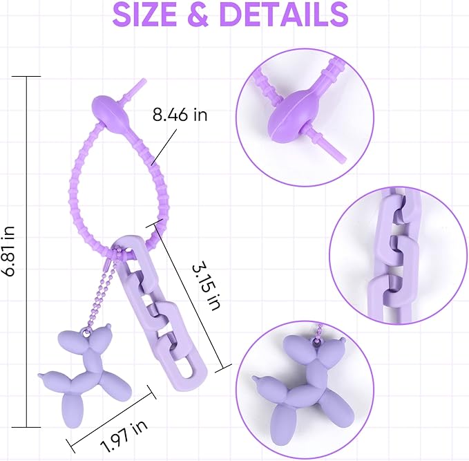 Cute Balloon Dog Keychain, Purse Bag Backpack Charms Girl Keychains Accessories Keyrings Car Key Chain