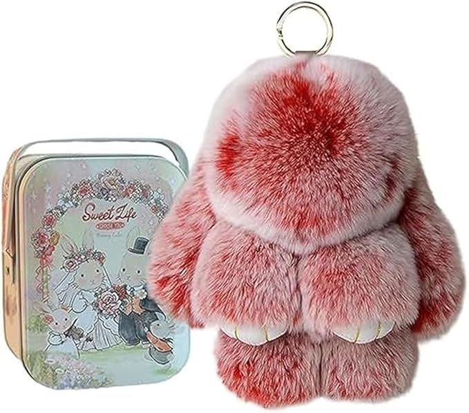 Bunnylulu Keychain with Box, Bunnylulu Keychain with Tin, Bunnylulu Cute Plush Key chain