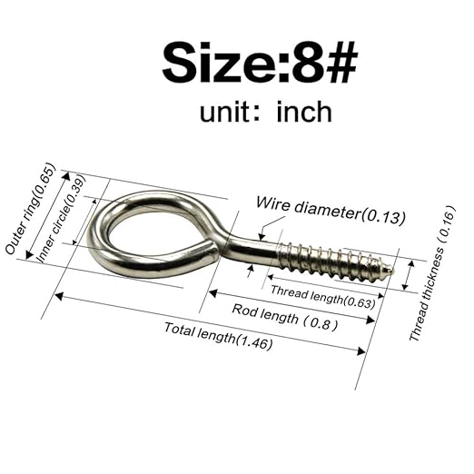 Metal Eye Hooks - 20 Pieces, Silver Nickel Plated, Self Tapping Screws, Cup Hooks